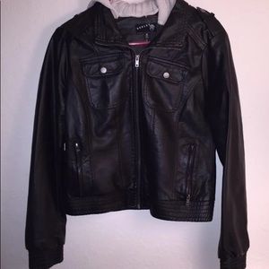Black faux leather jacket